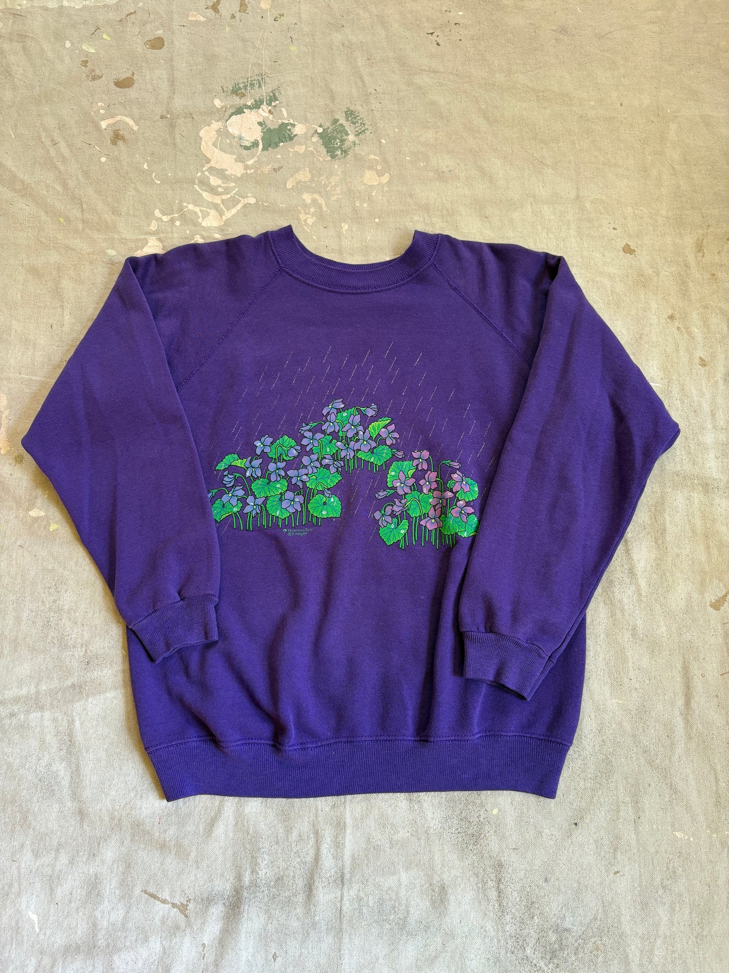 Vintage 80s/90s Violet Flower Sweatshirt