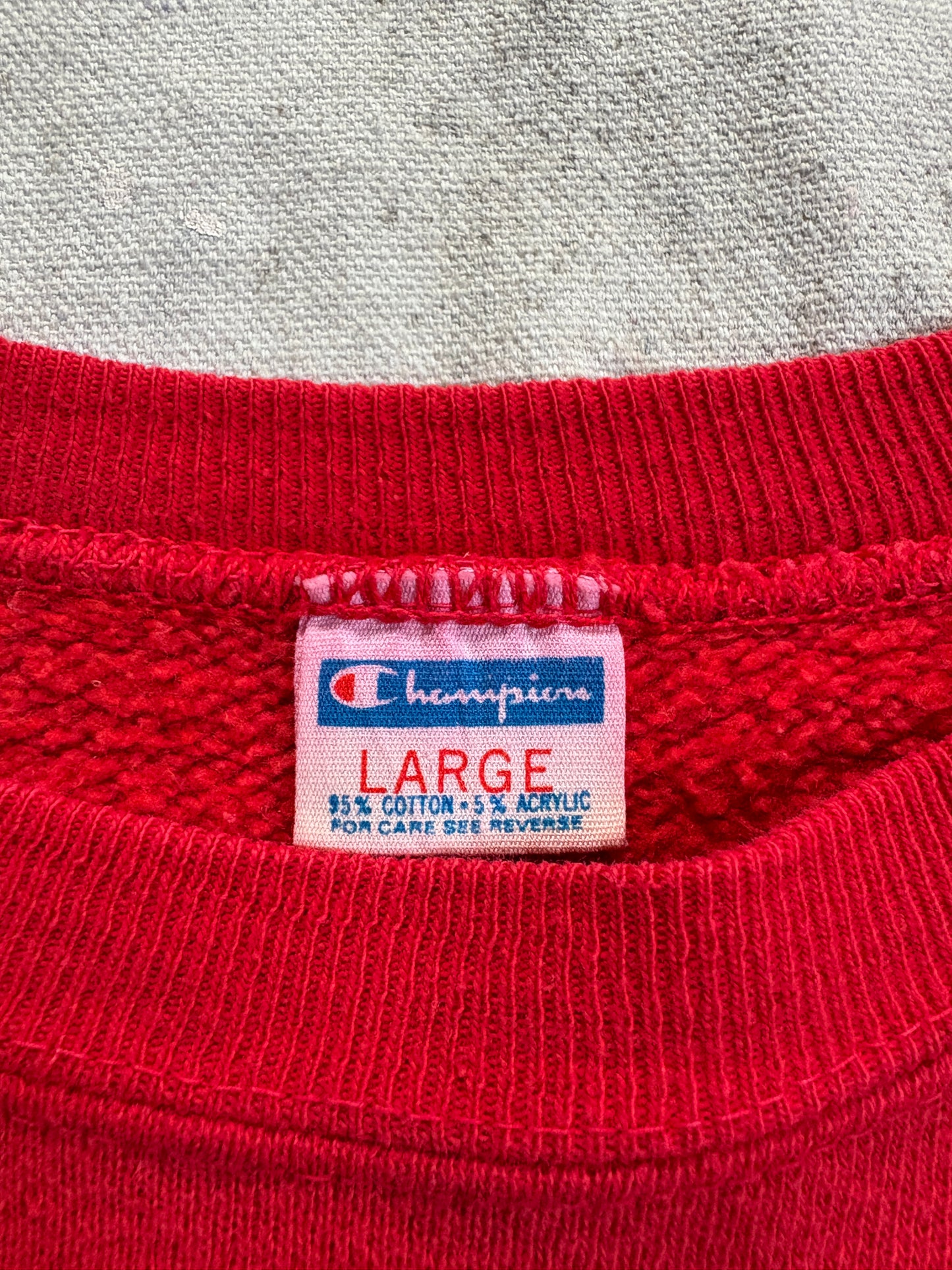 70s Champion Blue Bar Blank Red Sweatshirt