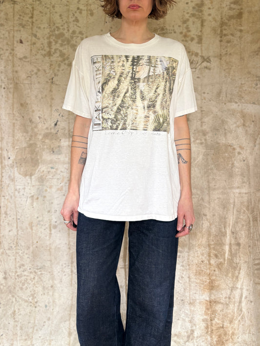 Vintage 90s Take A Hike Leave Only Footprints Tee