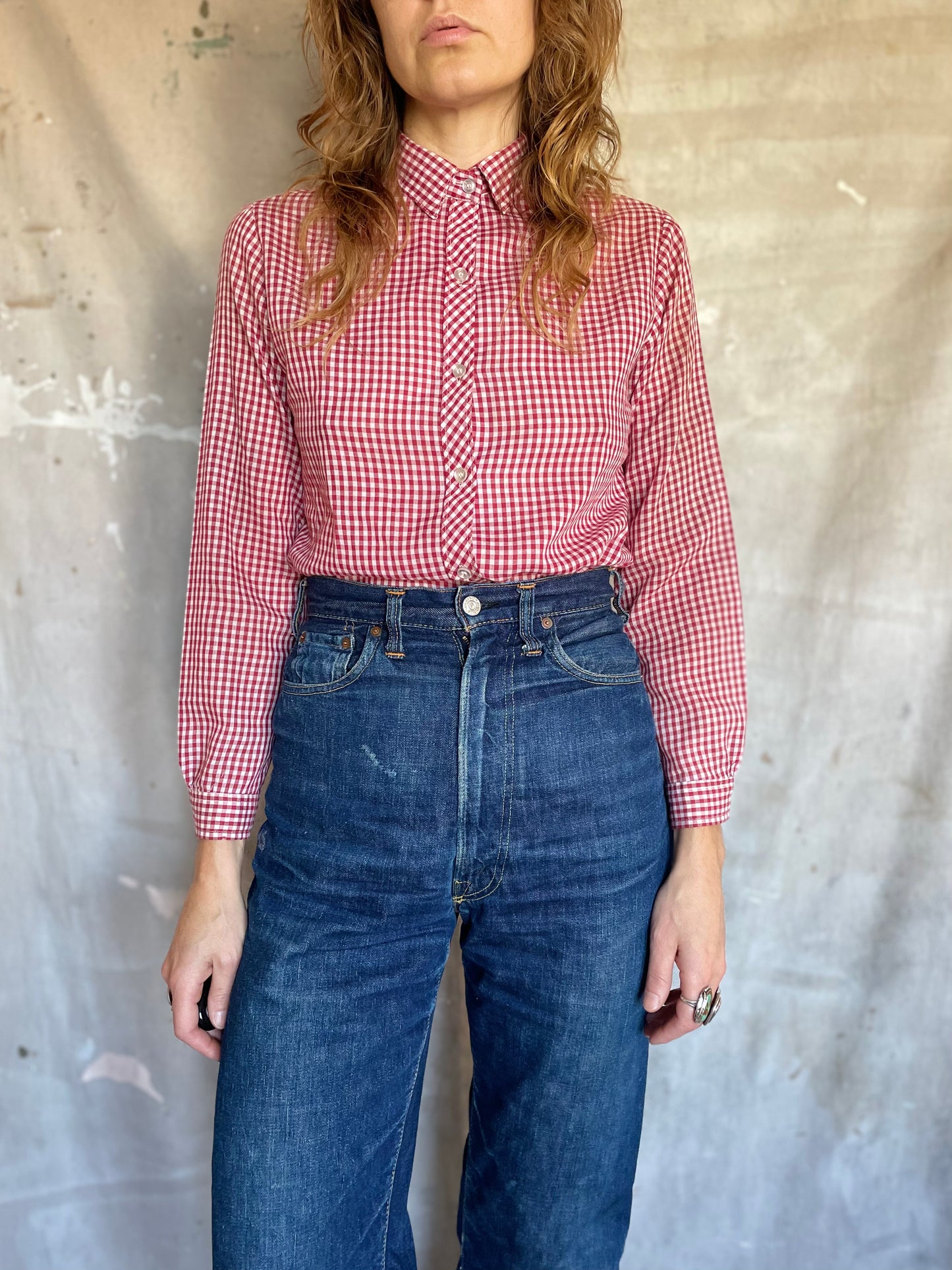 80s Sears Gingham Blouse