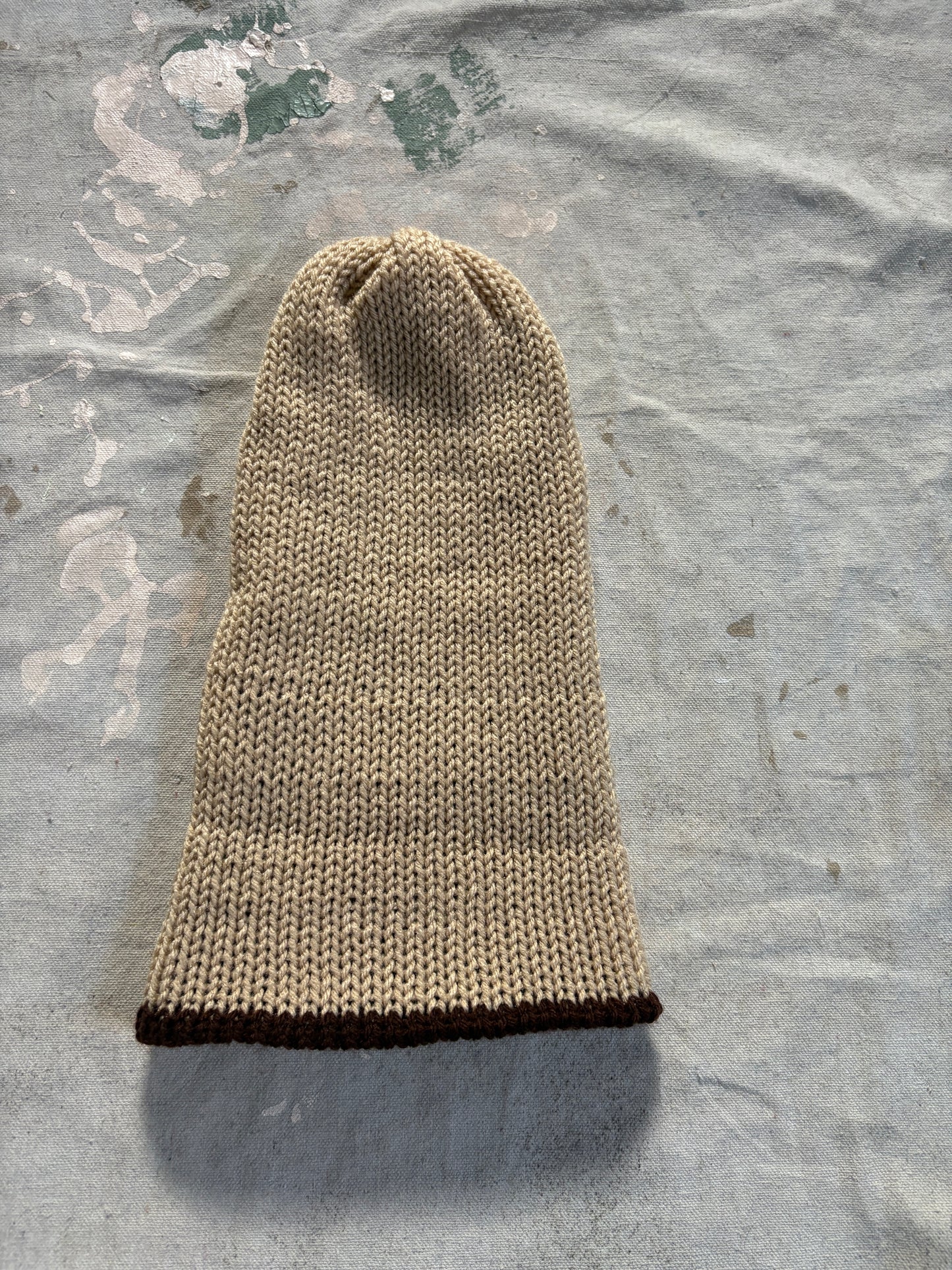 Brown And Tan Reversible Beanie