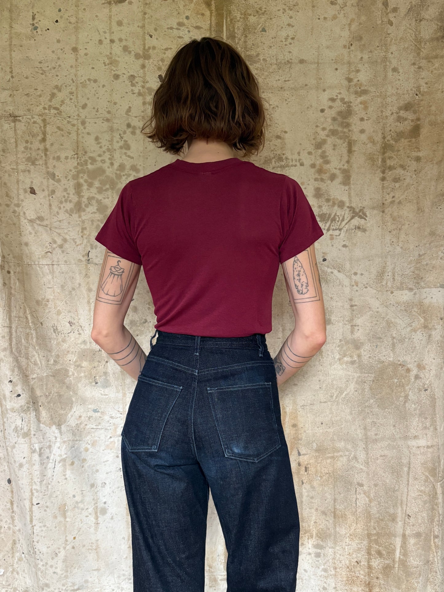 80s Blank Maroon Pocket Tee