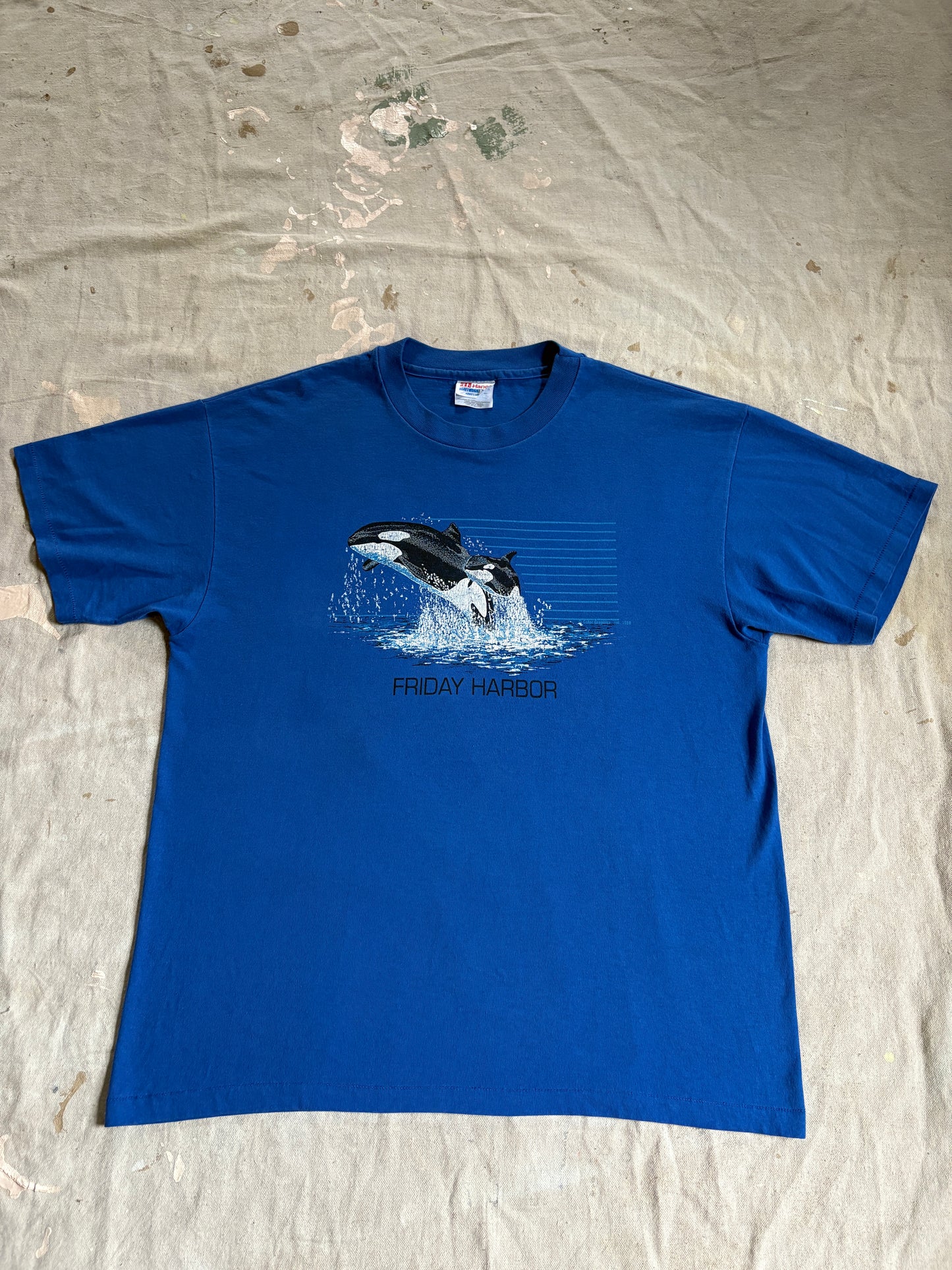 Vintage 90s Friday Harbor WA Orca Whale Tee