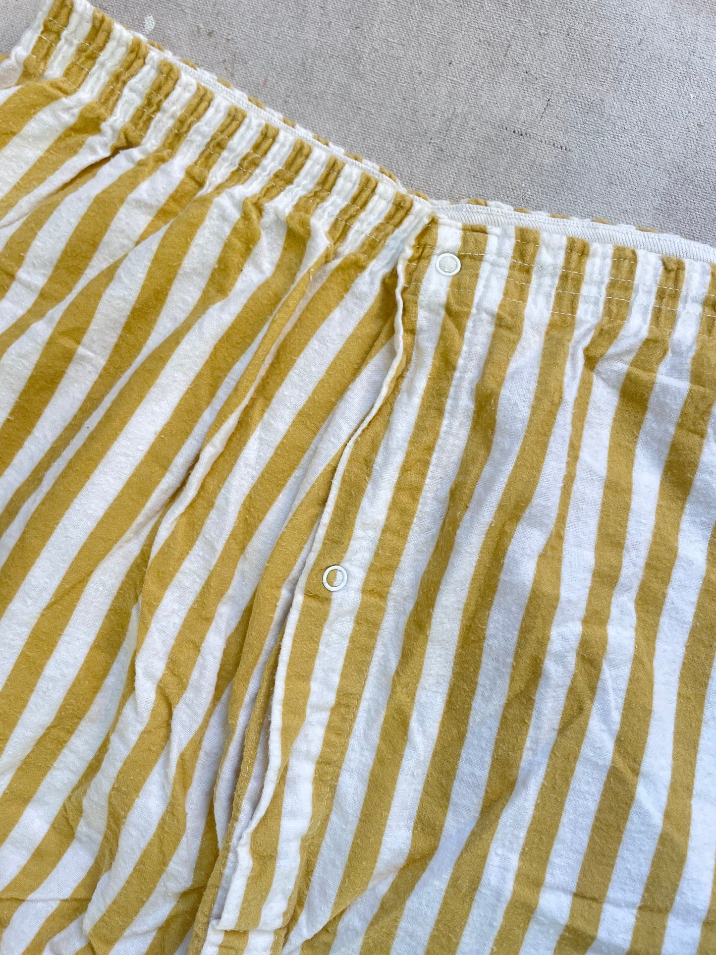 80s K-Mart Mustard Striped Flannel Pajama Set