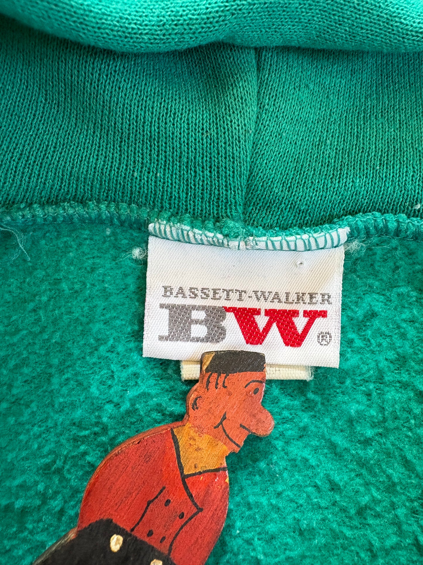Vintage 80s Blank Turquoise Hoodie Sweatshirt