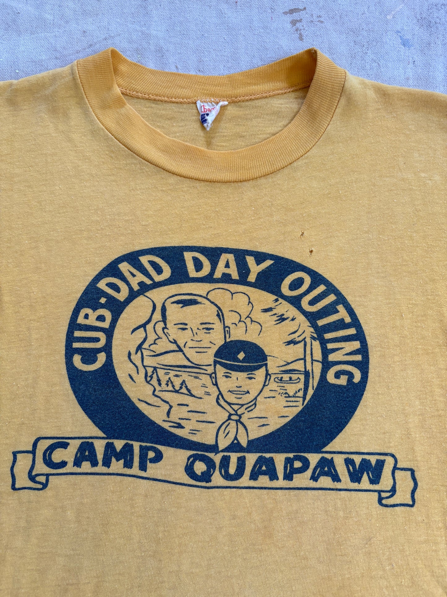 Vintage 50s Champion Cub-Dad Day Outing  Camp Quapaw Tee