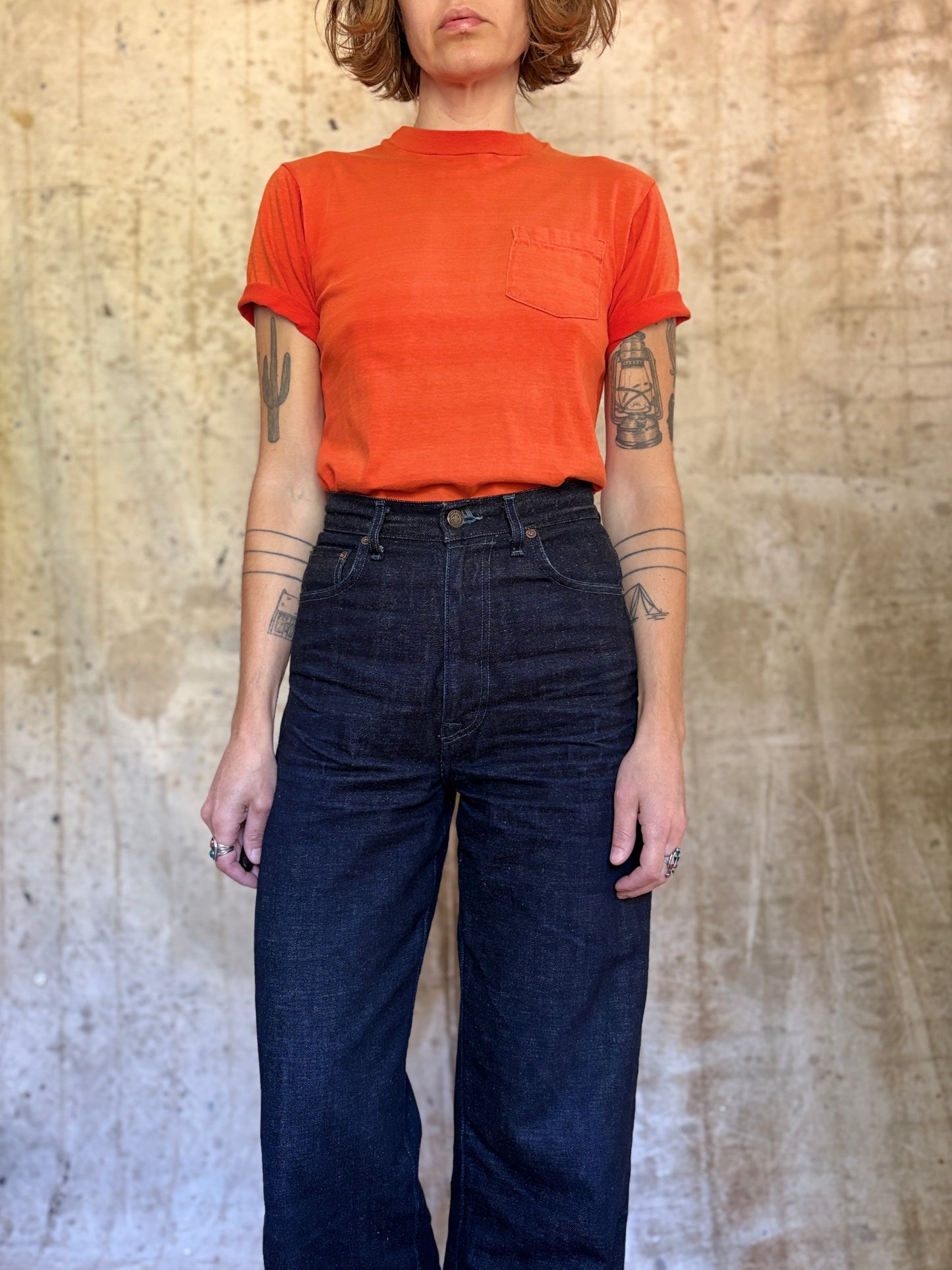 70s Blank Faded Orange Pocket Tee