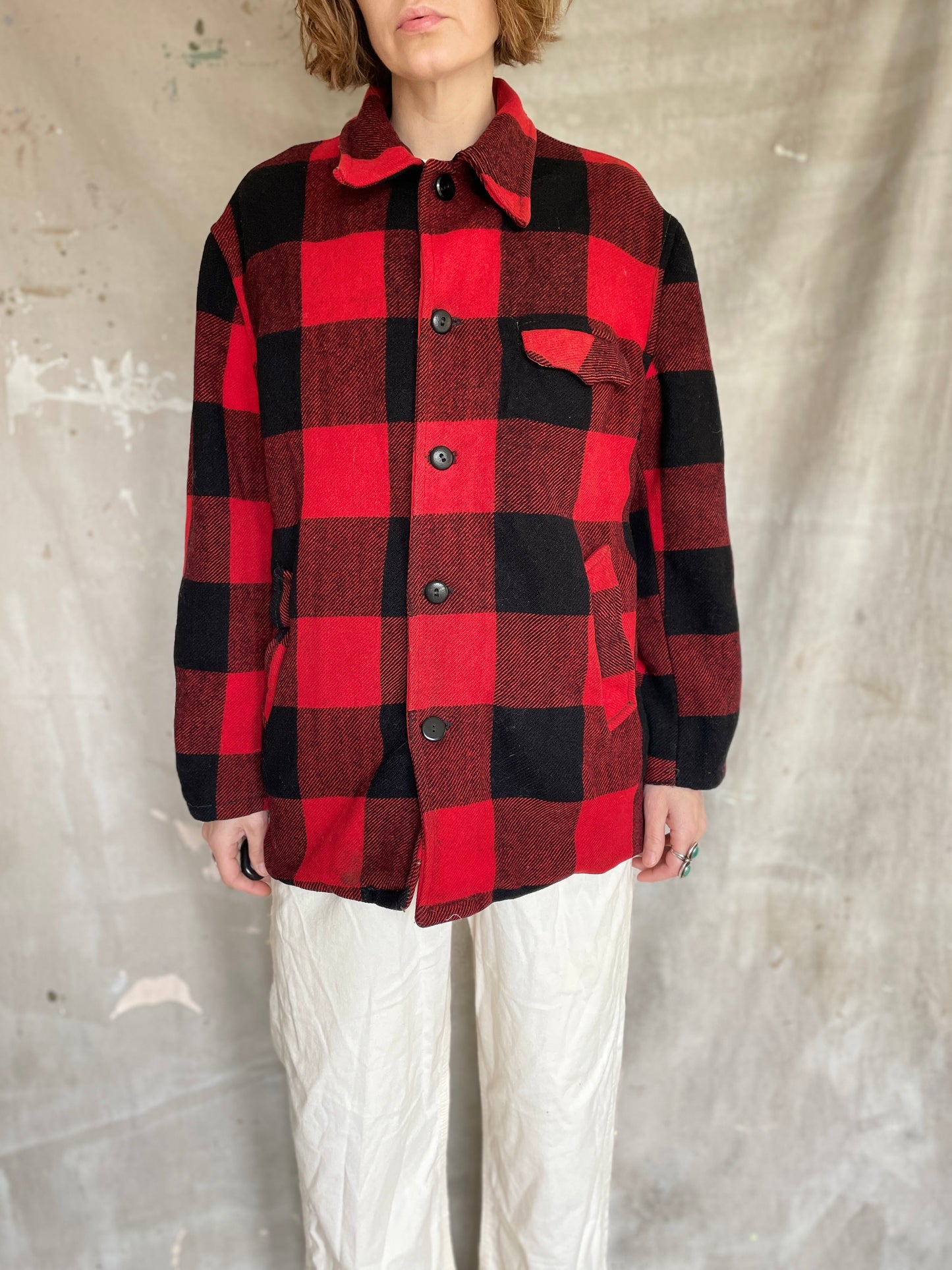 70s Buffalo Plaid Coat