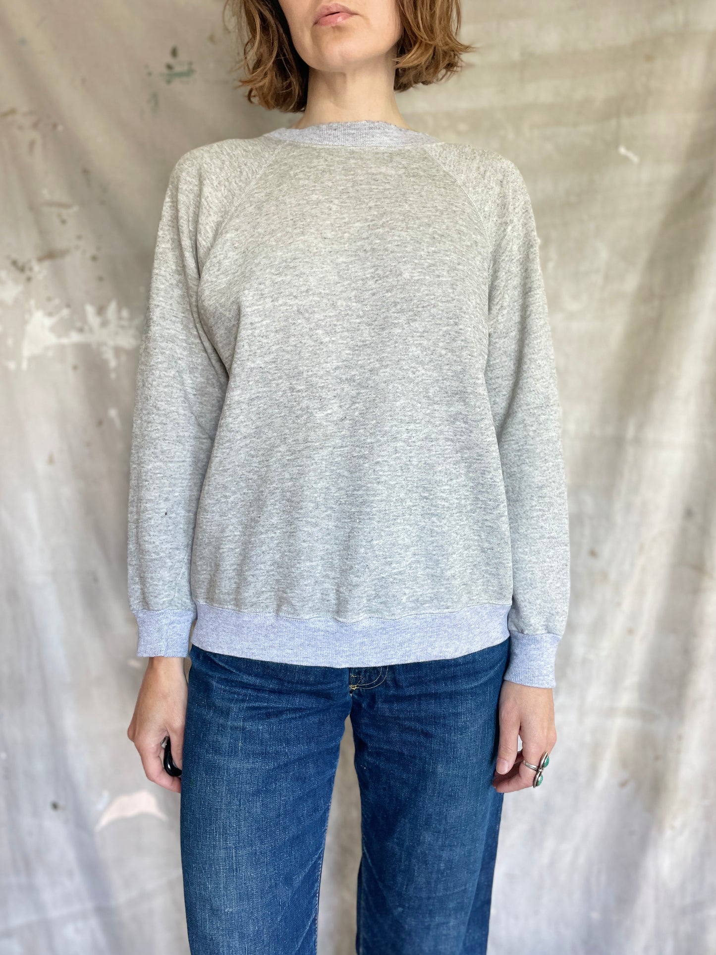 80s Blank Heather Grey Sweatshirt