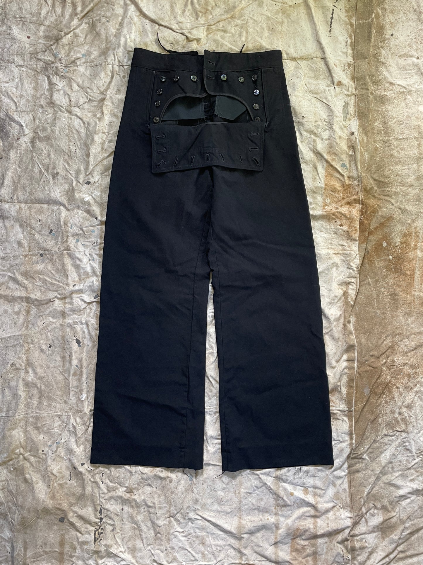 80s USN Button Front Lace Back Slacks