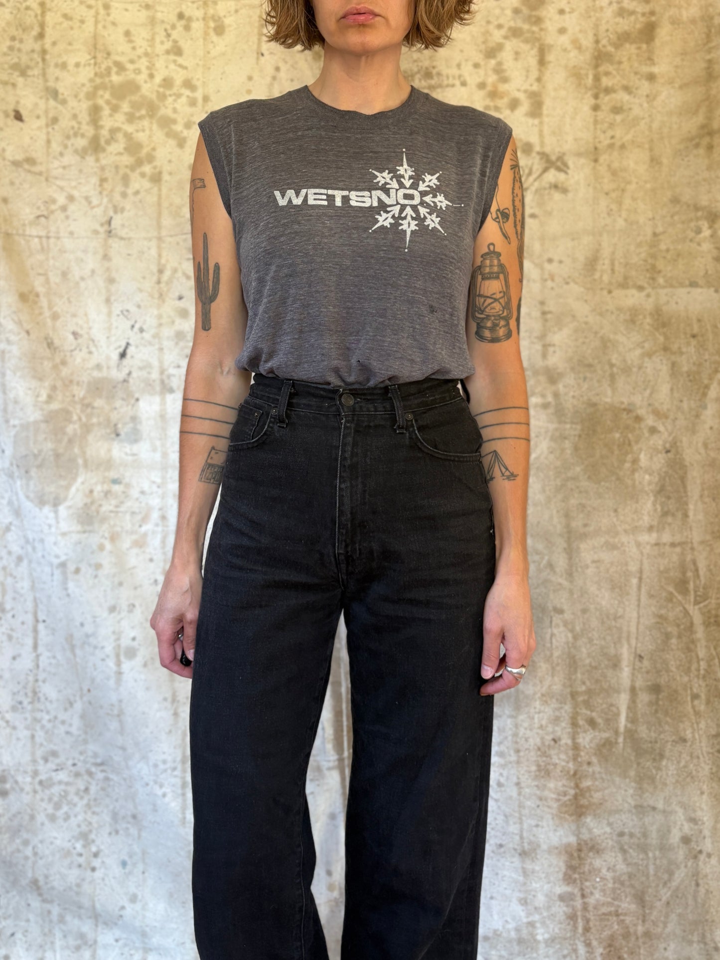 Vintage 80s Wetsno Snowflake Muscle Tee