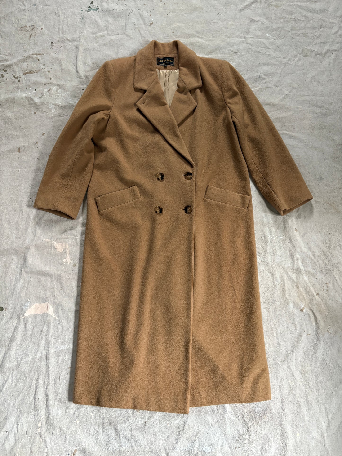 80s Kristen Blake Wool Camel Peacoat