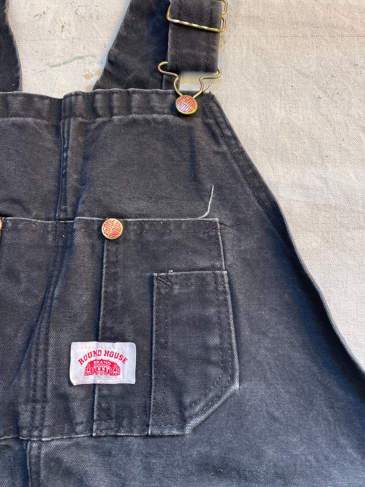 90s Roundhouse Black Double Knee Overalls