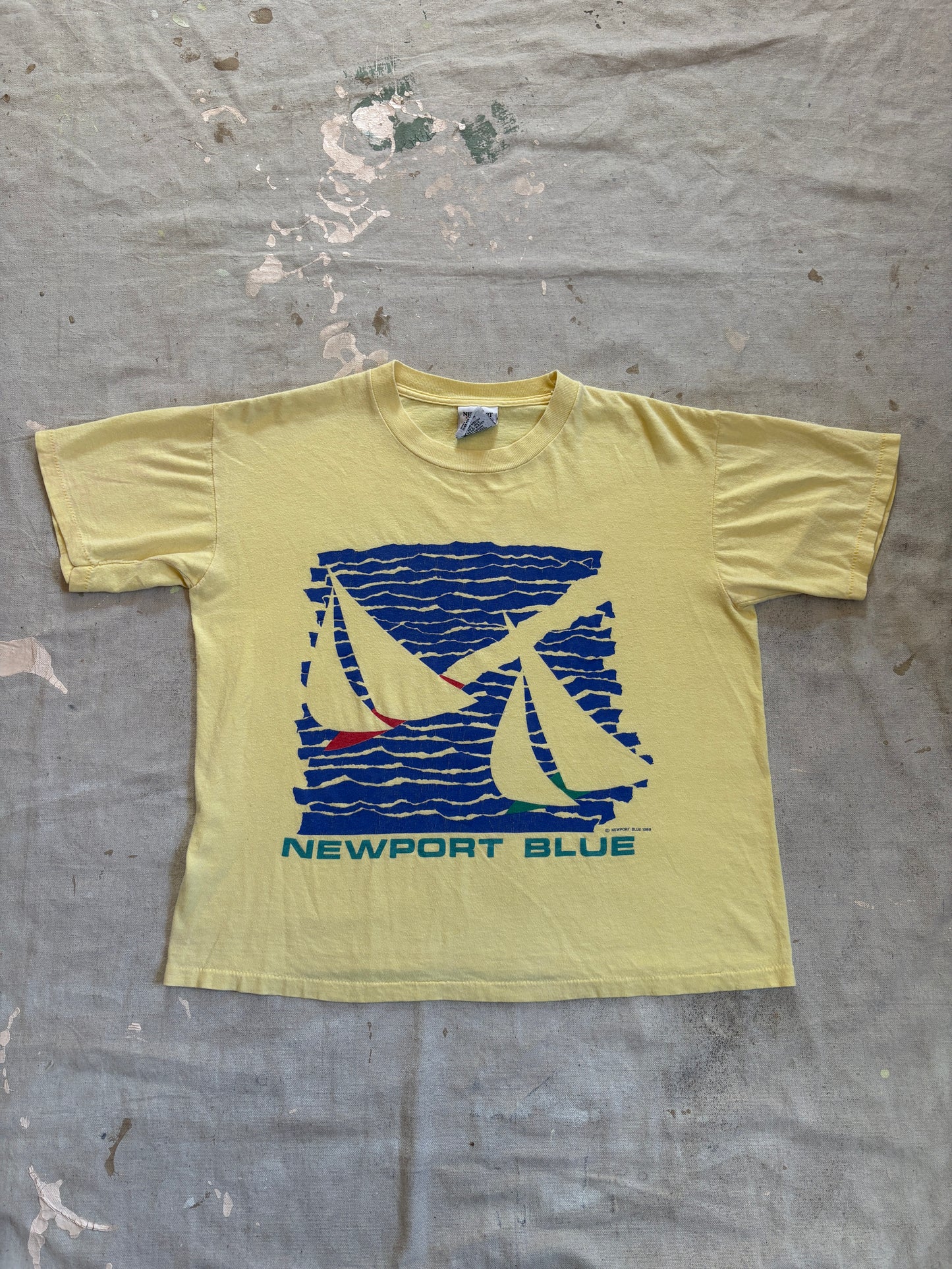 Vintage 80s Newport Blue Sailboat Tee