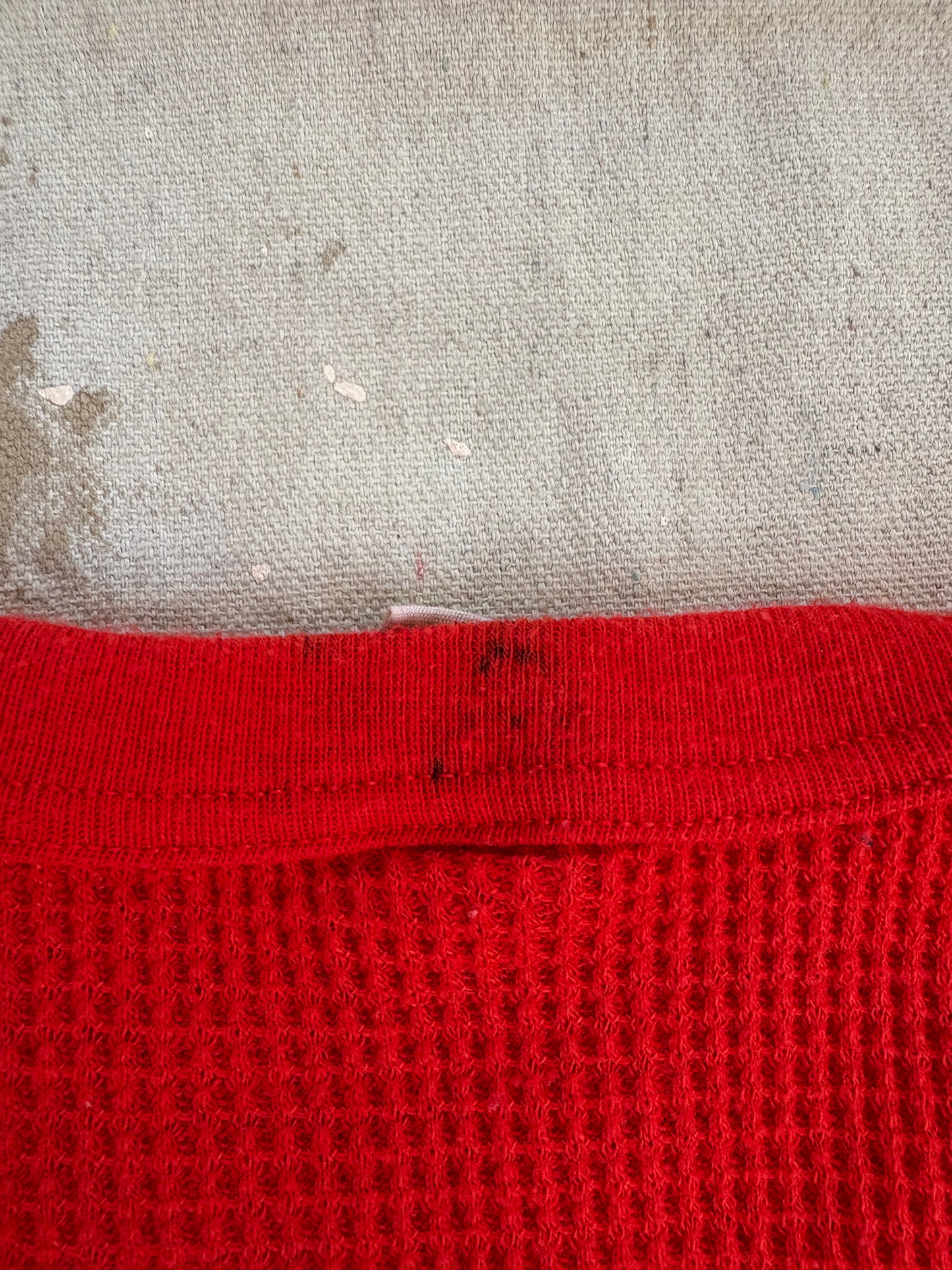 Vintage 80s Blank Red Thermal Shirt