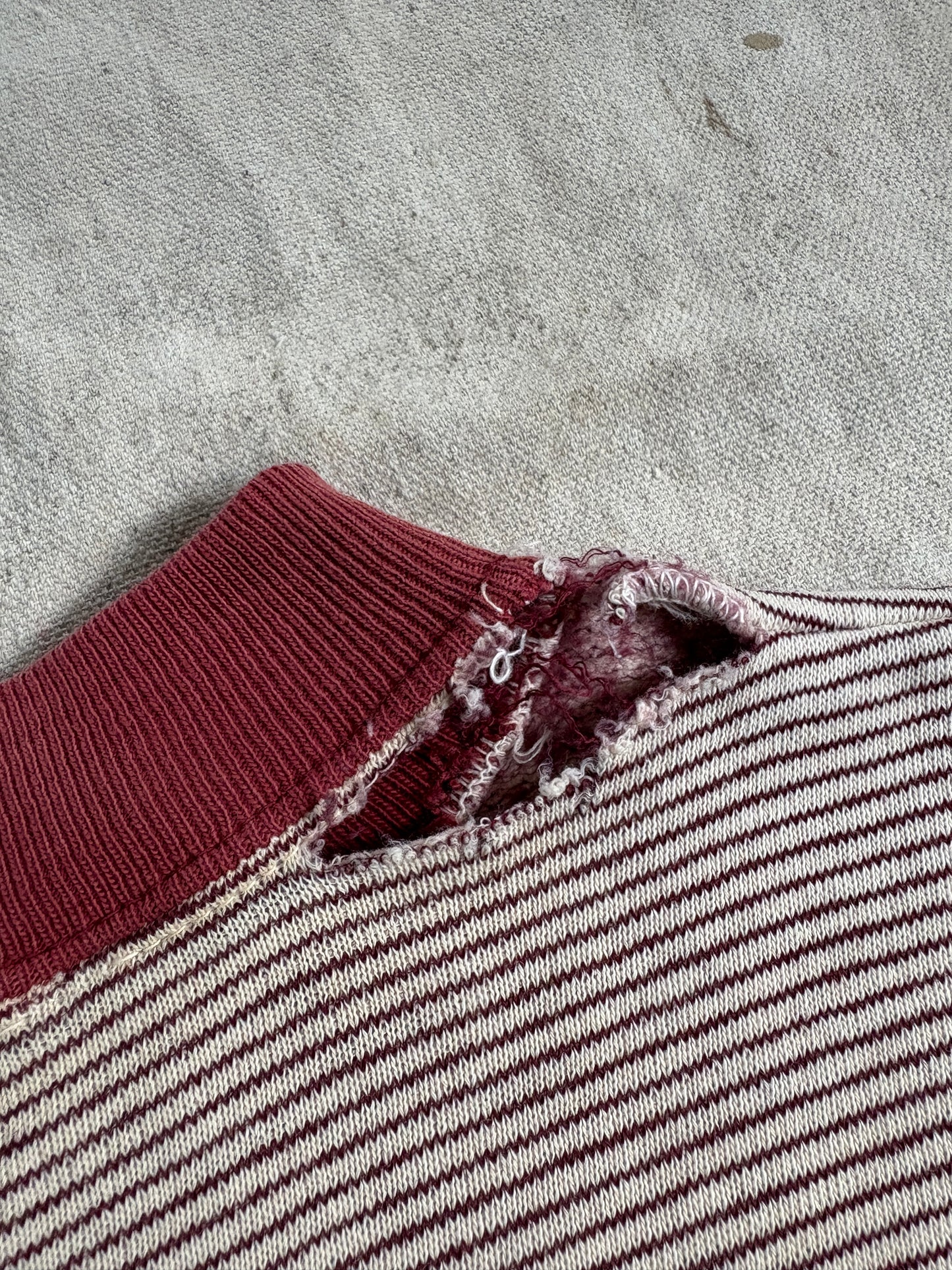 70s Sigma Alpha Epsilon Micro Stripe Short Sleeve Sweatshirt