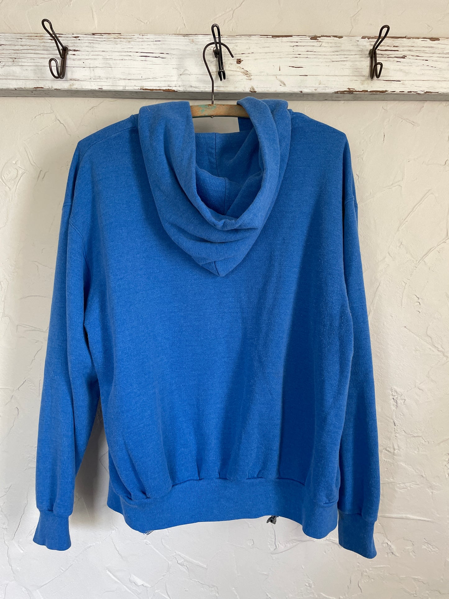 80s Blank Blue Hoodie Sweatshirt