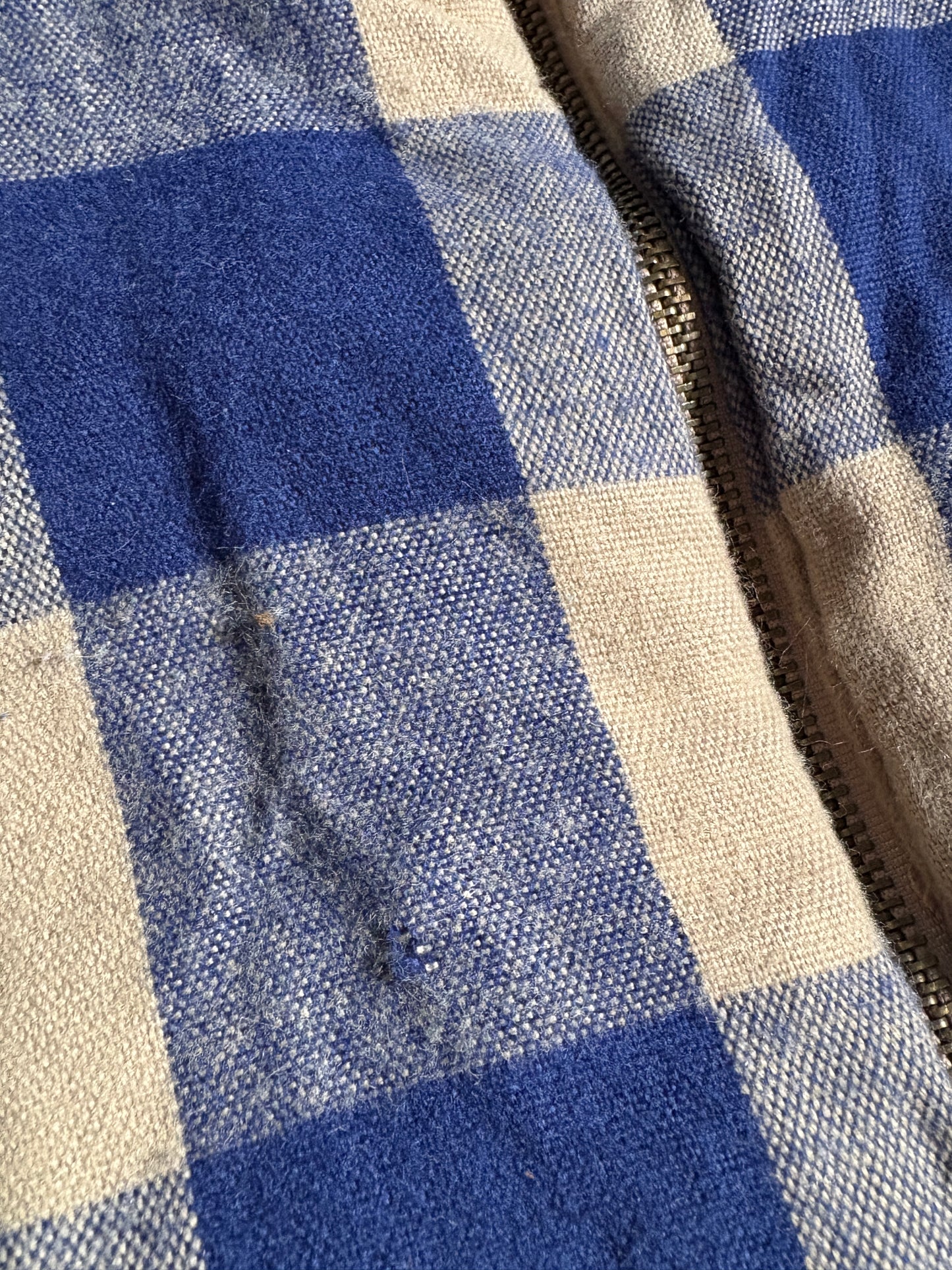 80s Reversible Gingham Blue Tan Vest
