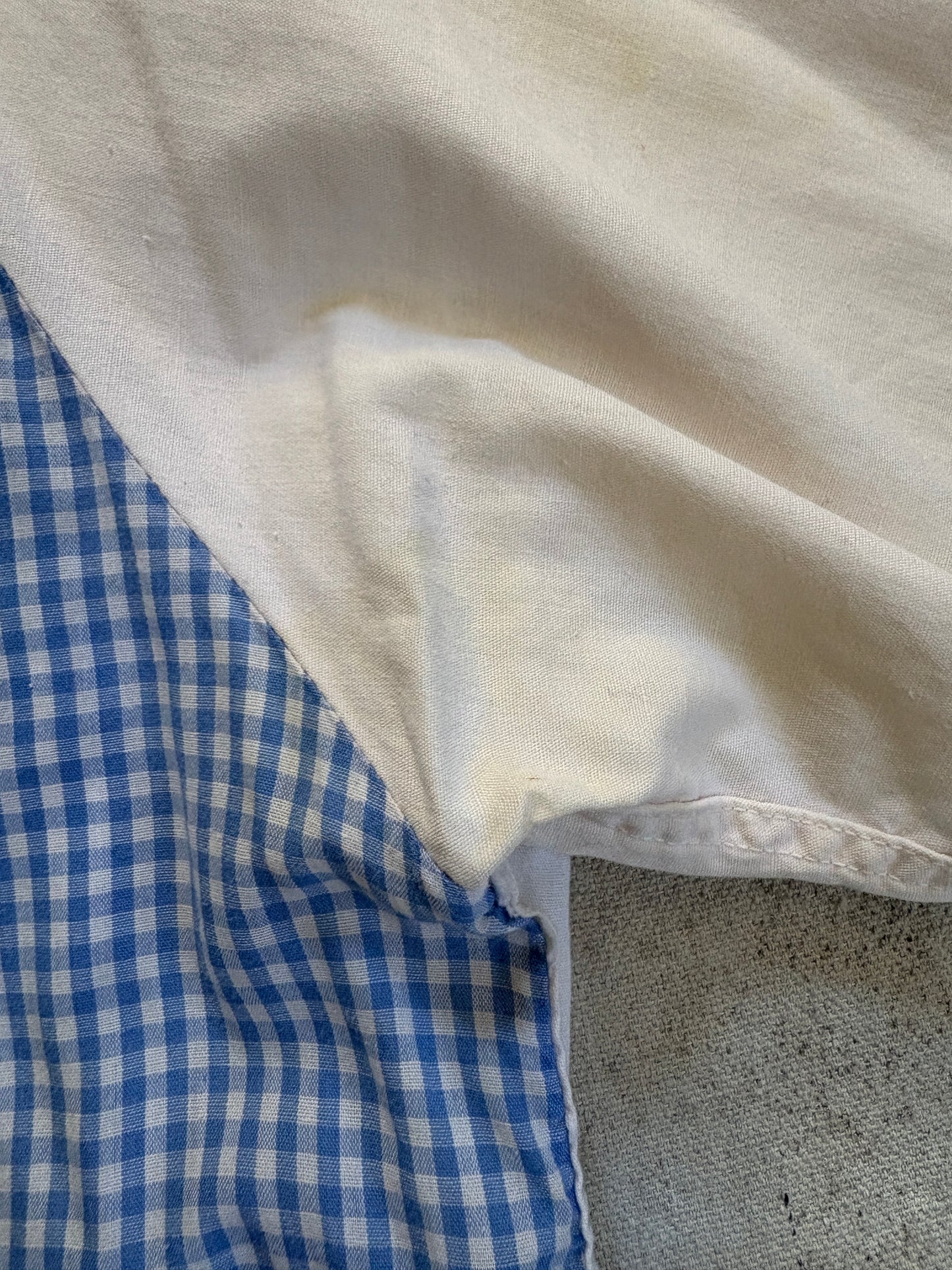 Vintage 60s Penneys Loop Collar Gingham Short Sleeve Shirt