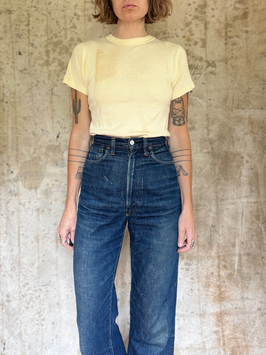 Vintage 60s Blank Off- White Hanes Tee