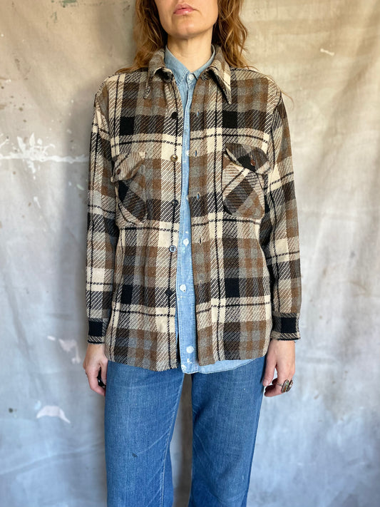 70s CPO Plaid Wool Shirt