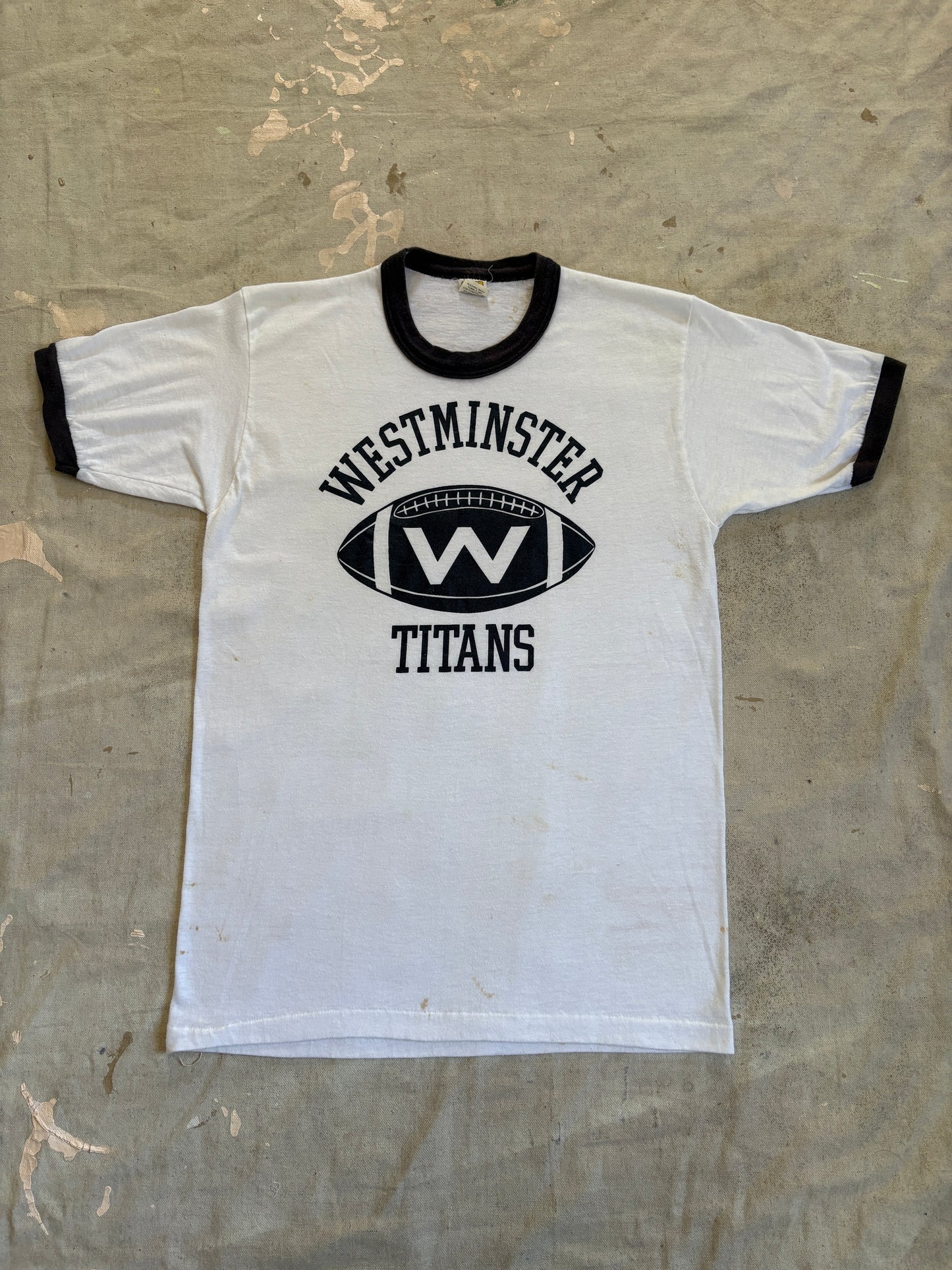 Vintage 80s Westminster Titans Football Ringer Tee