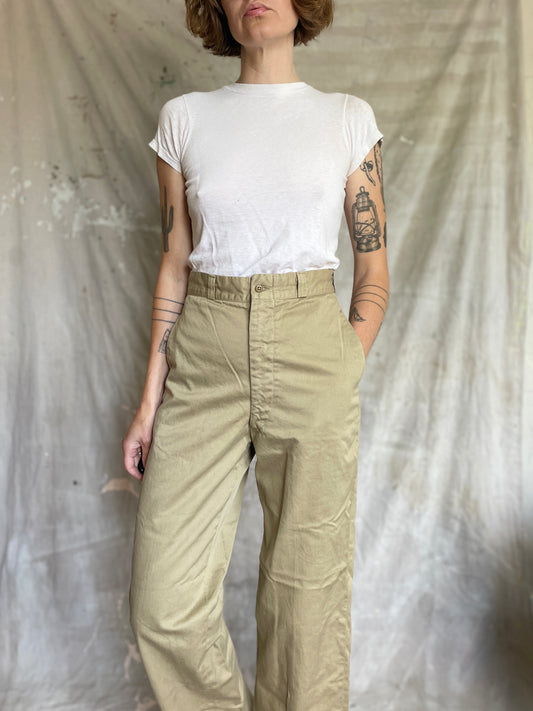60s Khaki Military Trousers