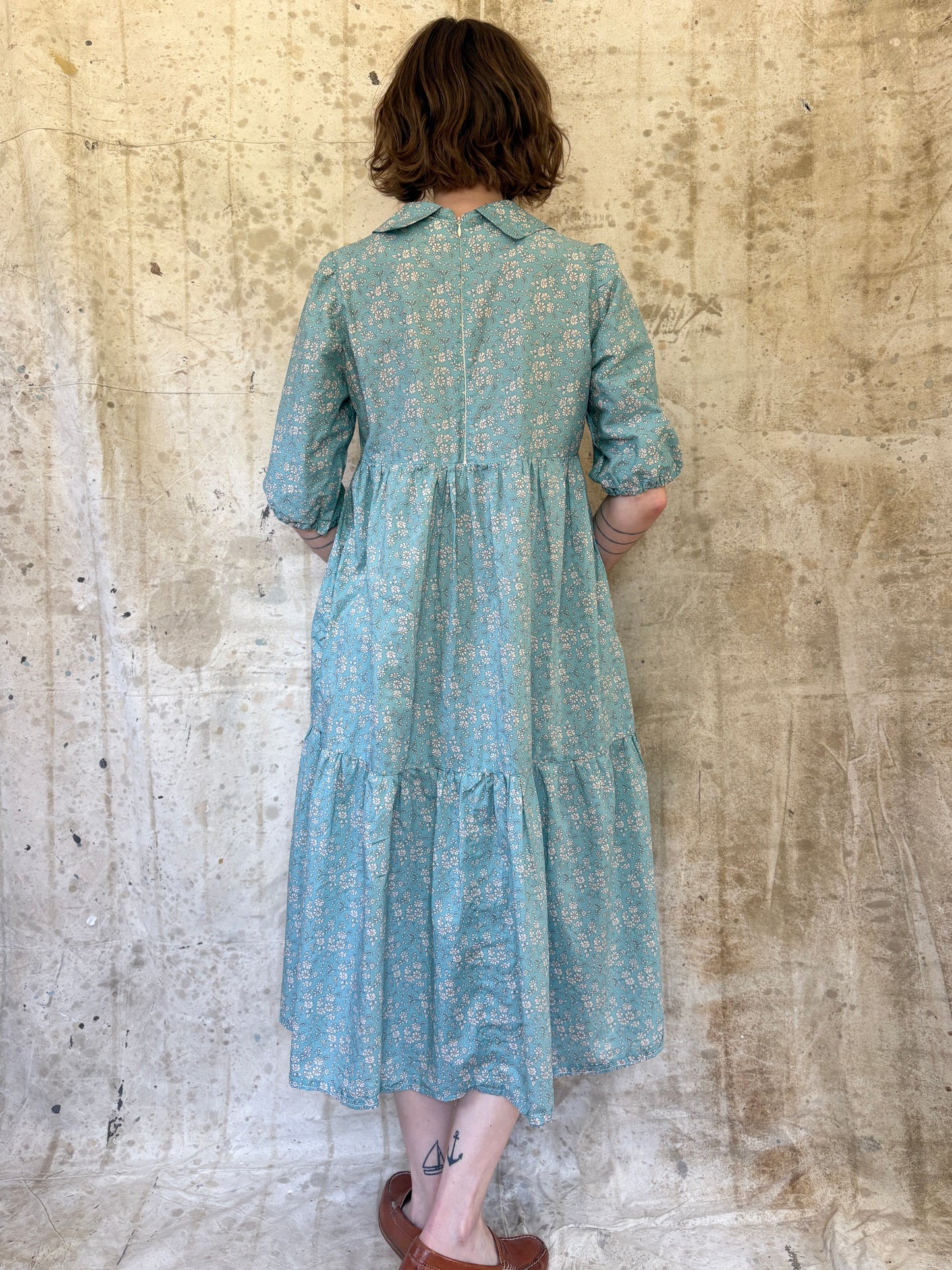 Vintage 80s Handmade Floral Dress