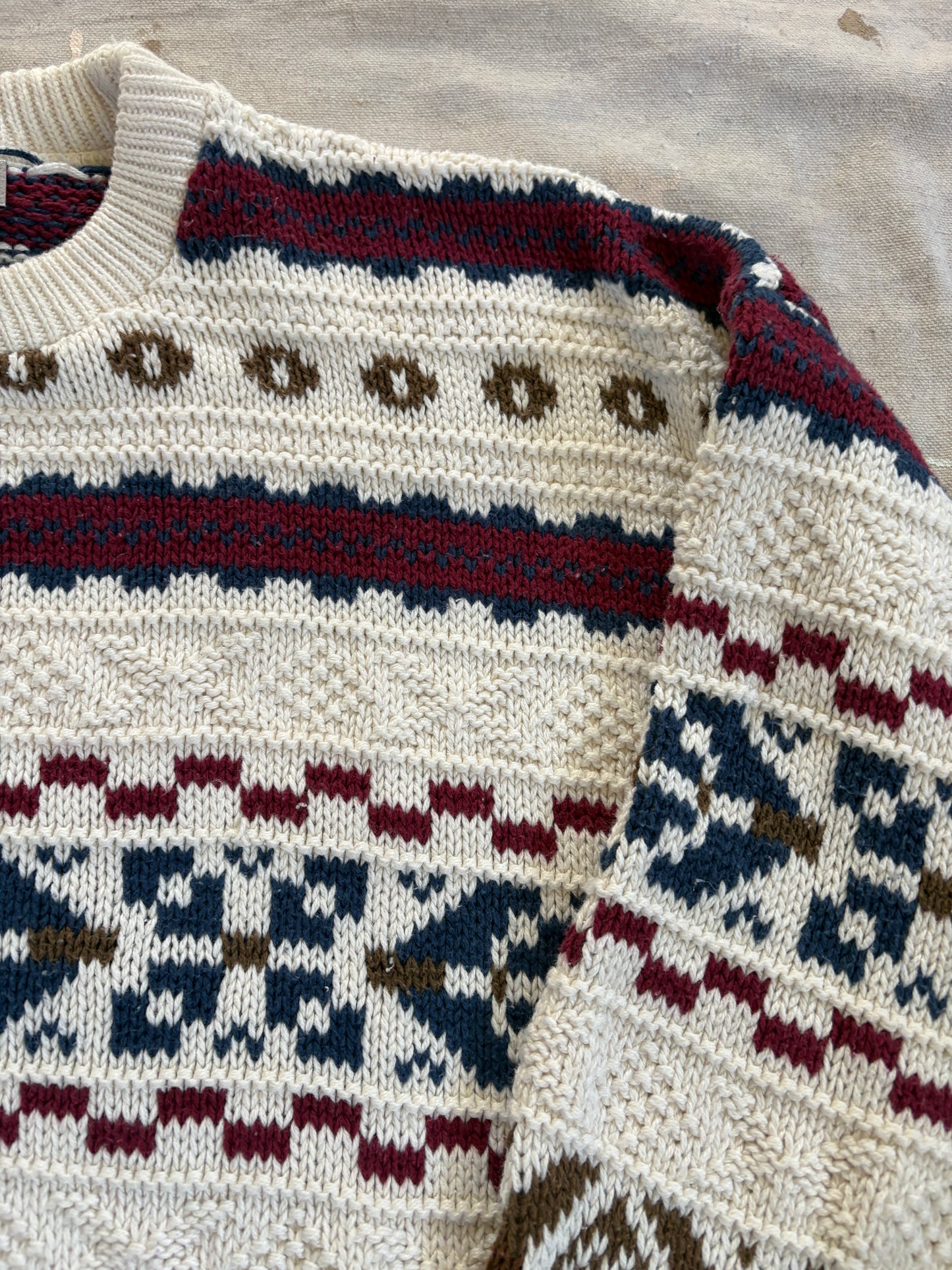 Vintage Geometric Knit Sweater