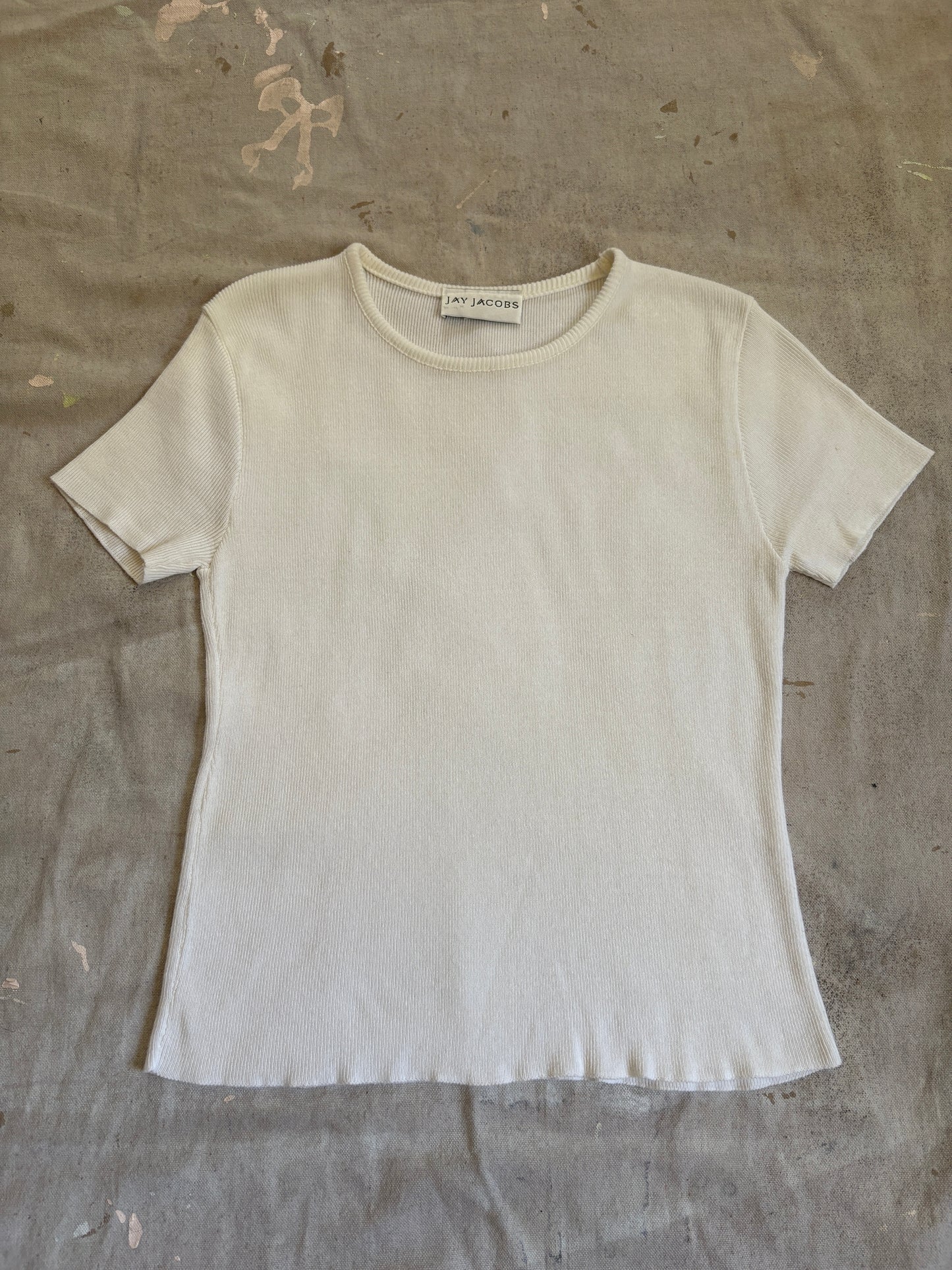 90s Blank White Ribbed Tee