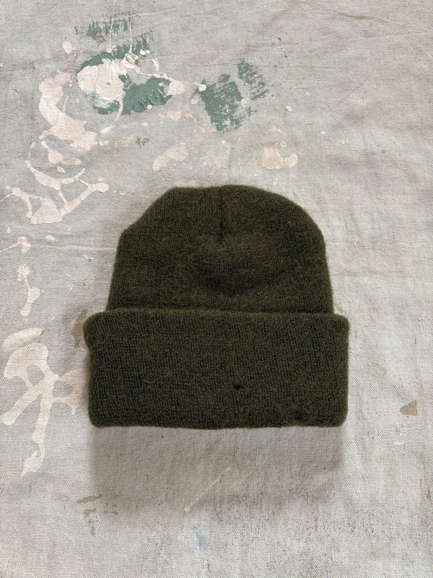 80s Olive Drab Knit Watch Cap