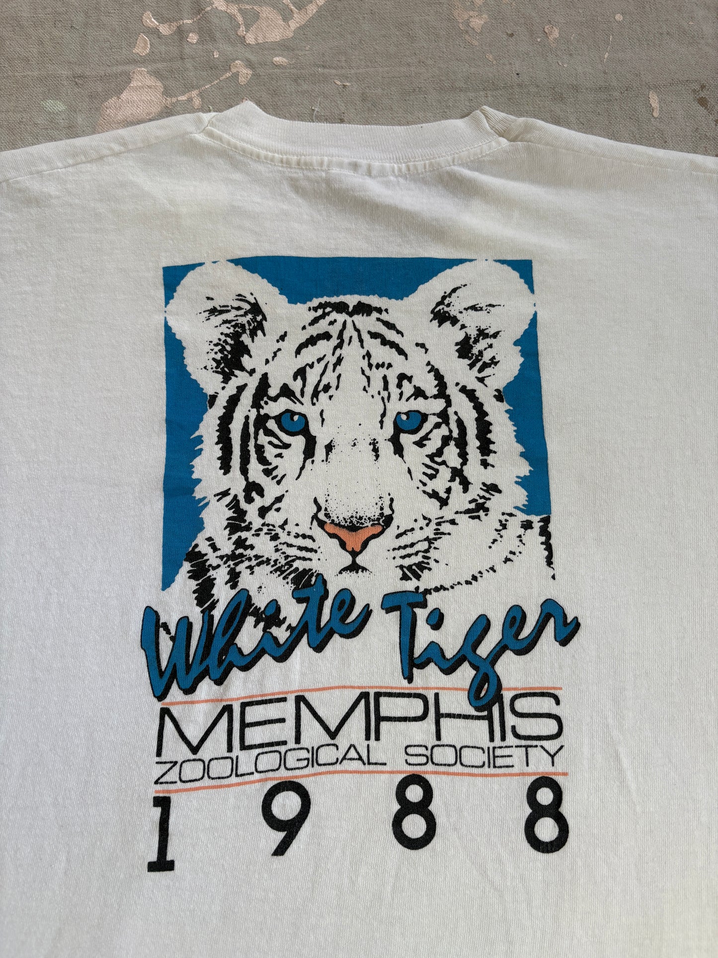 Vintage 80s White Tiger Memphis Zoological Society Tee