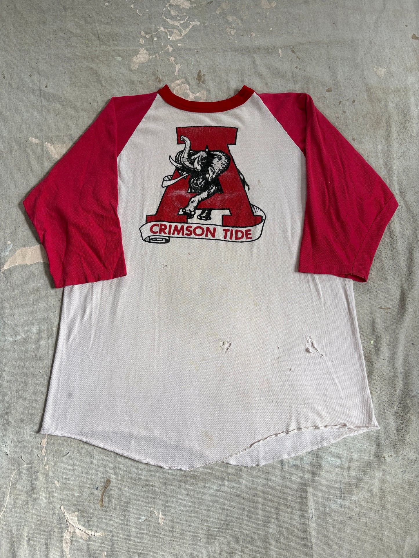 Vintage 80s University Of Alabama Crimson Tide Baseball Tee