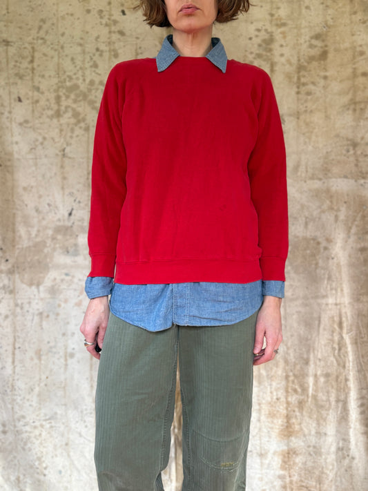 70s Champion Blue Bar Blank Red Sweatshirt