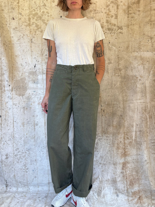 Vintage 50s US Military Cotton Field Trousers Pants