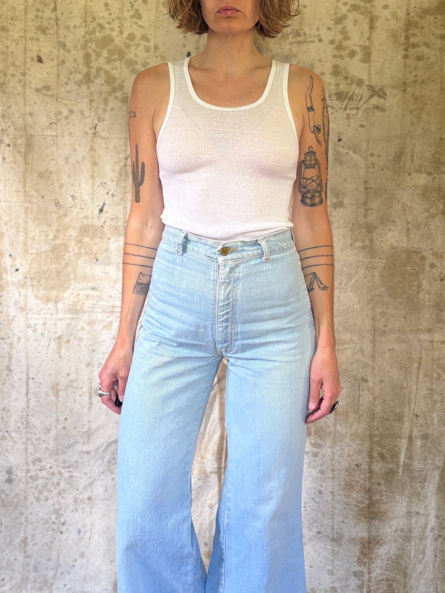 Vintage 80s Brut Plain White Tank Top
