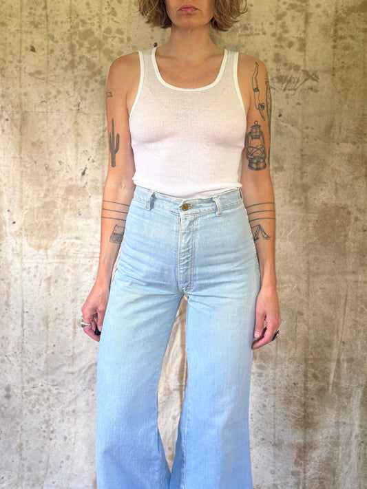 Vintage 80s Brut Plain White Tank Top