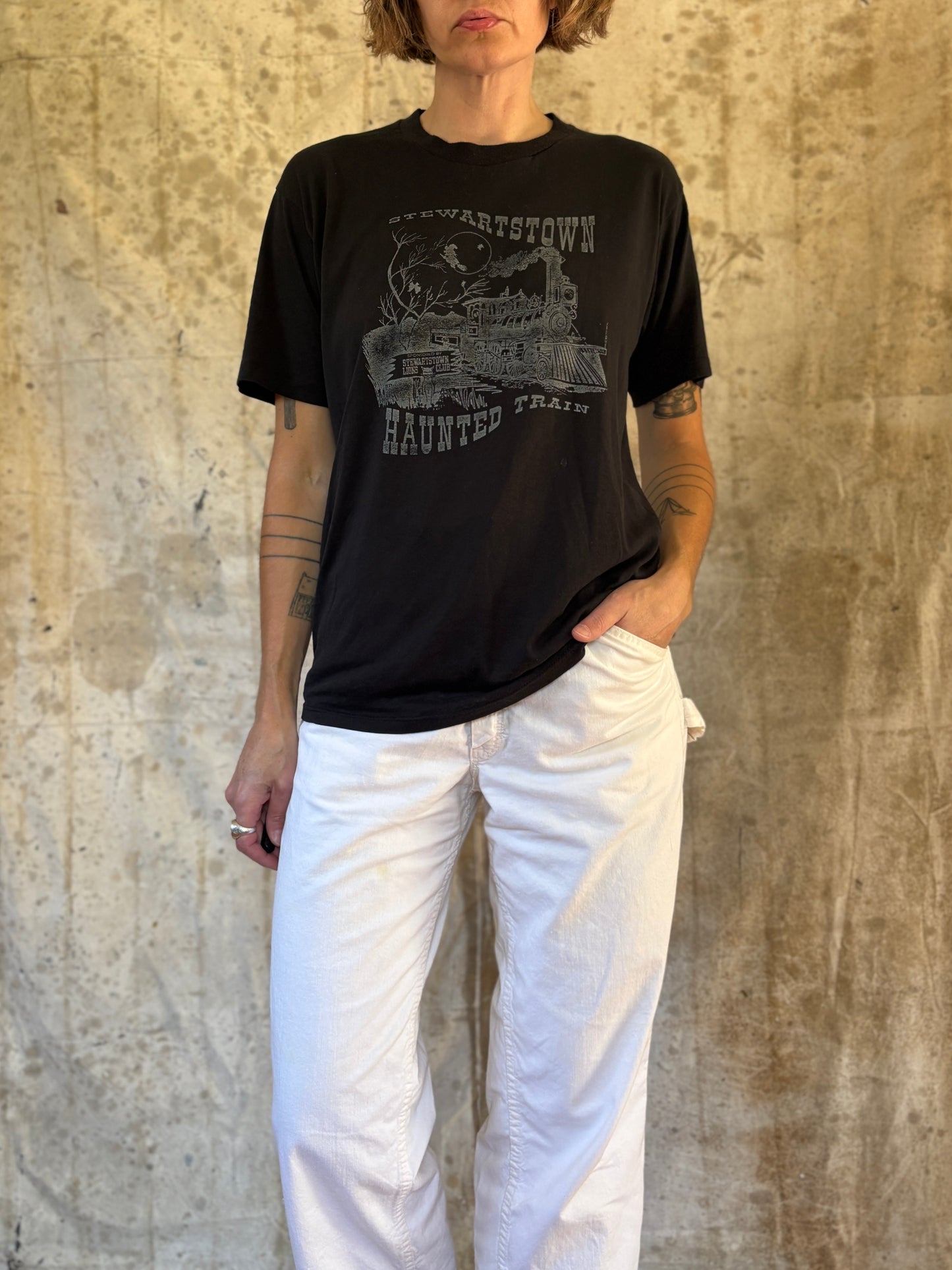 Vintage 80s Stewartstown Haunted Train Tee