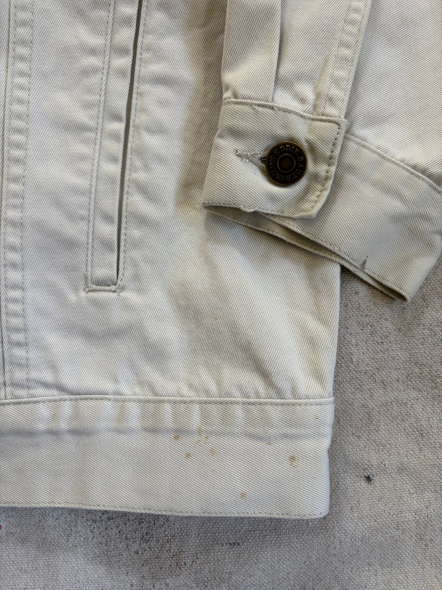 Vintage 90s Eddie Bauer Ecru Jean Jacket
