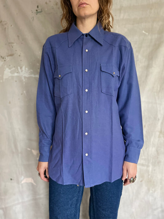 70s Periwinkle Pendleton Pearl Snap Shirt