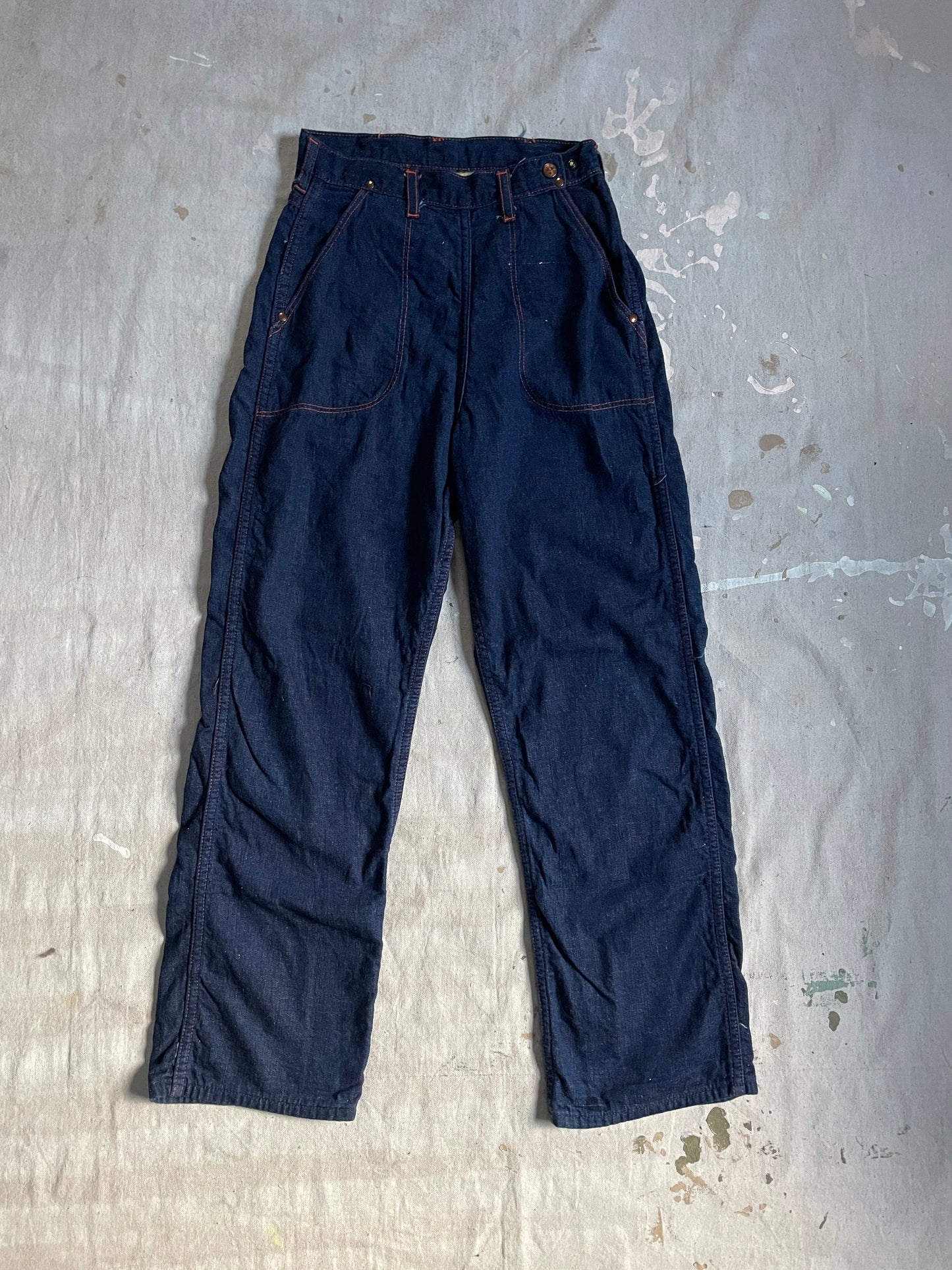 50s Flannel Lined Side Zip Jeans