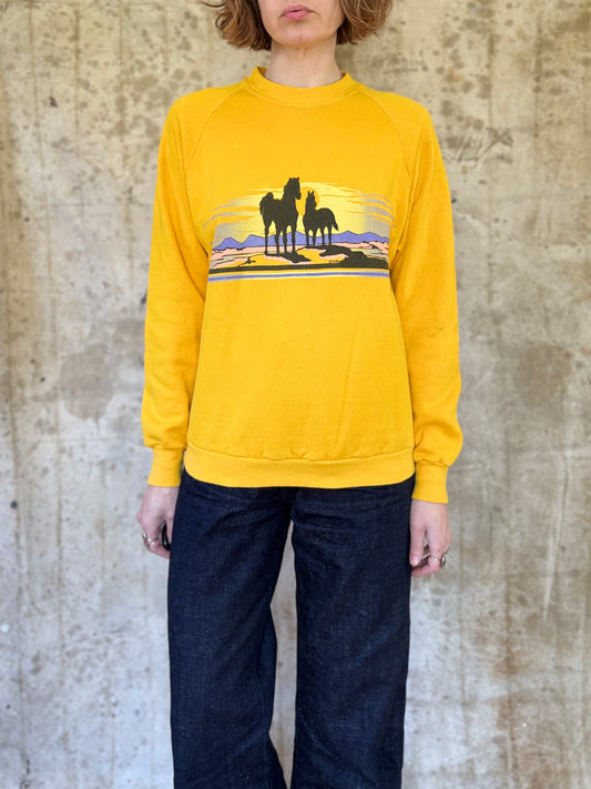 80s Wild Horse Sunset Sweatshirt