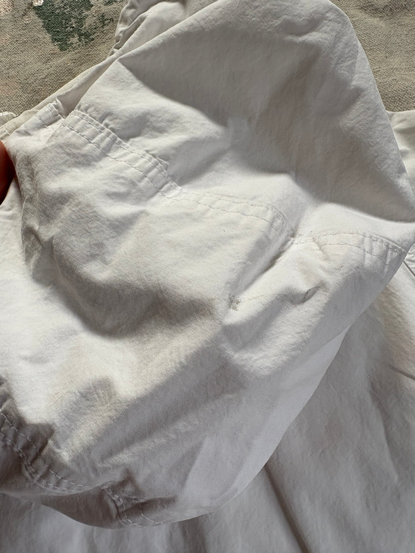 90s LL Bean White Cotton Wind Breaker Jacket