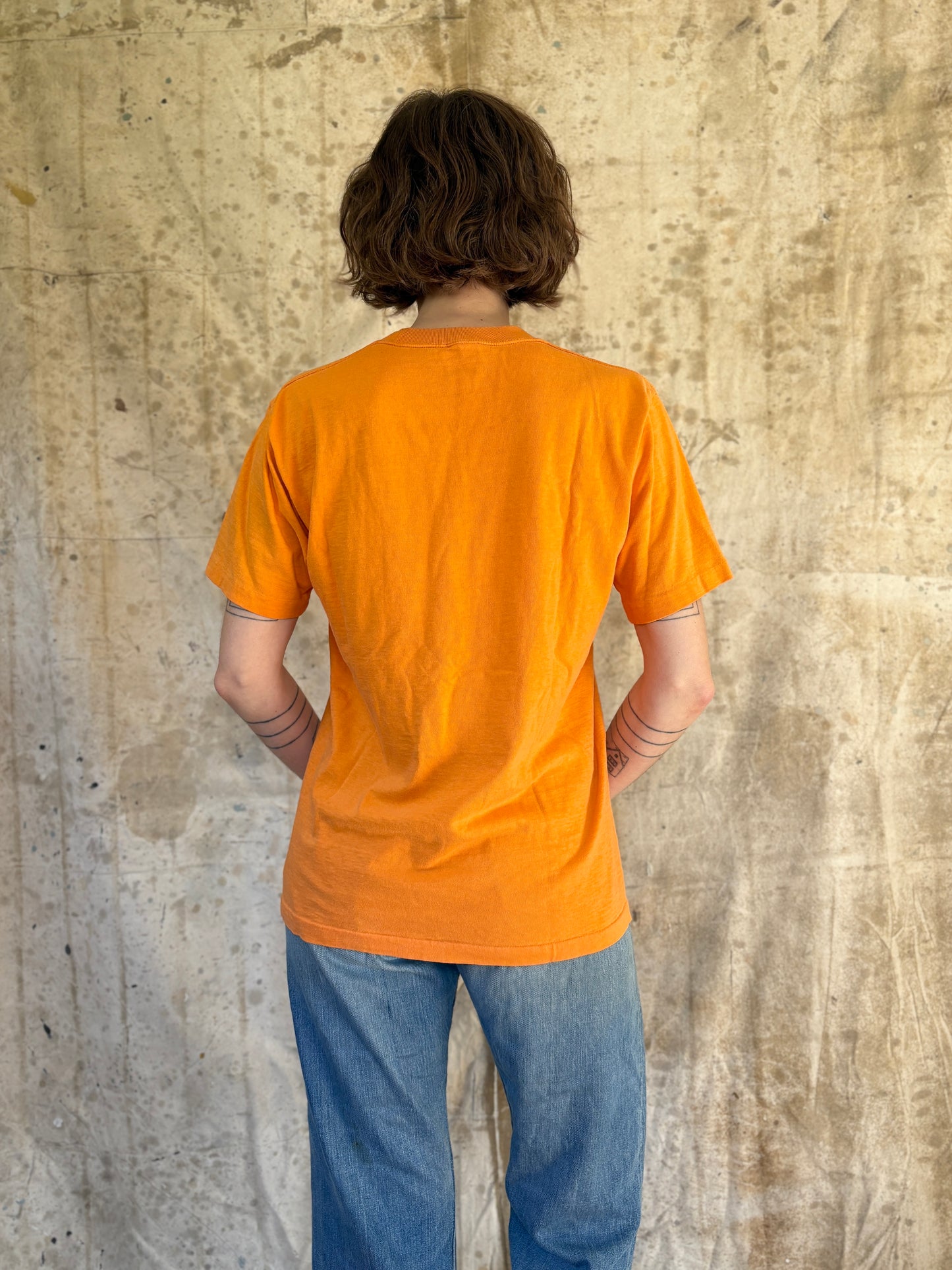 Vintage 70s Towncraft Blank Orange Pocket Tee