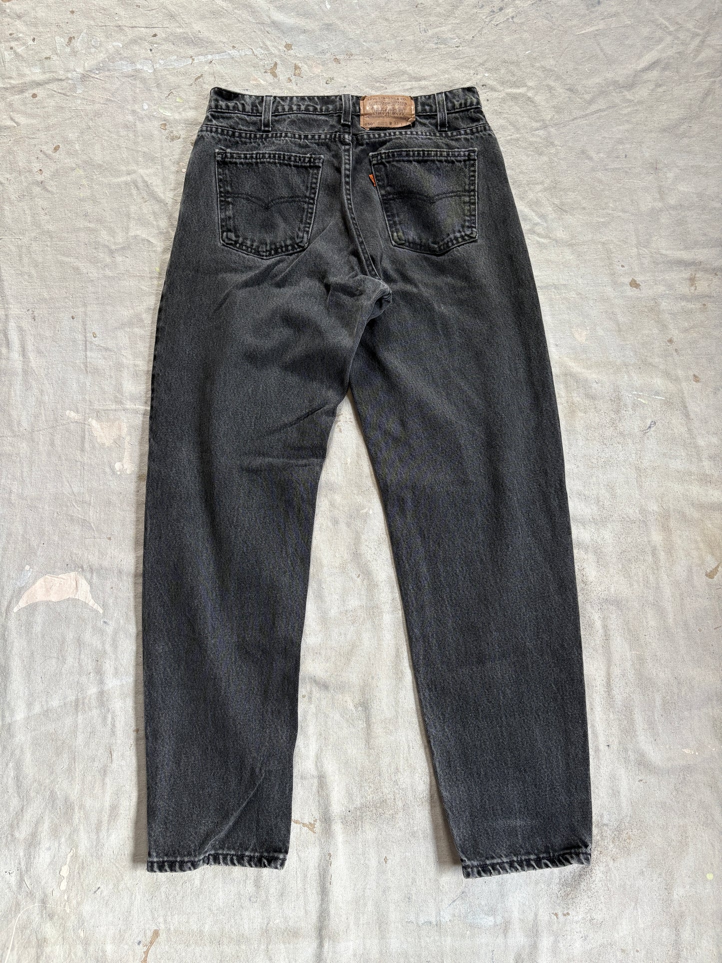 Vintage 90s Faded Black Orange Tab Levi’s 550 Jeans
