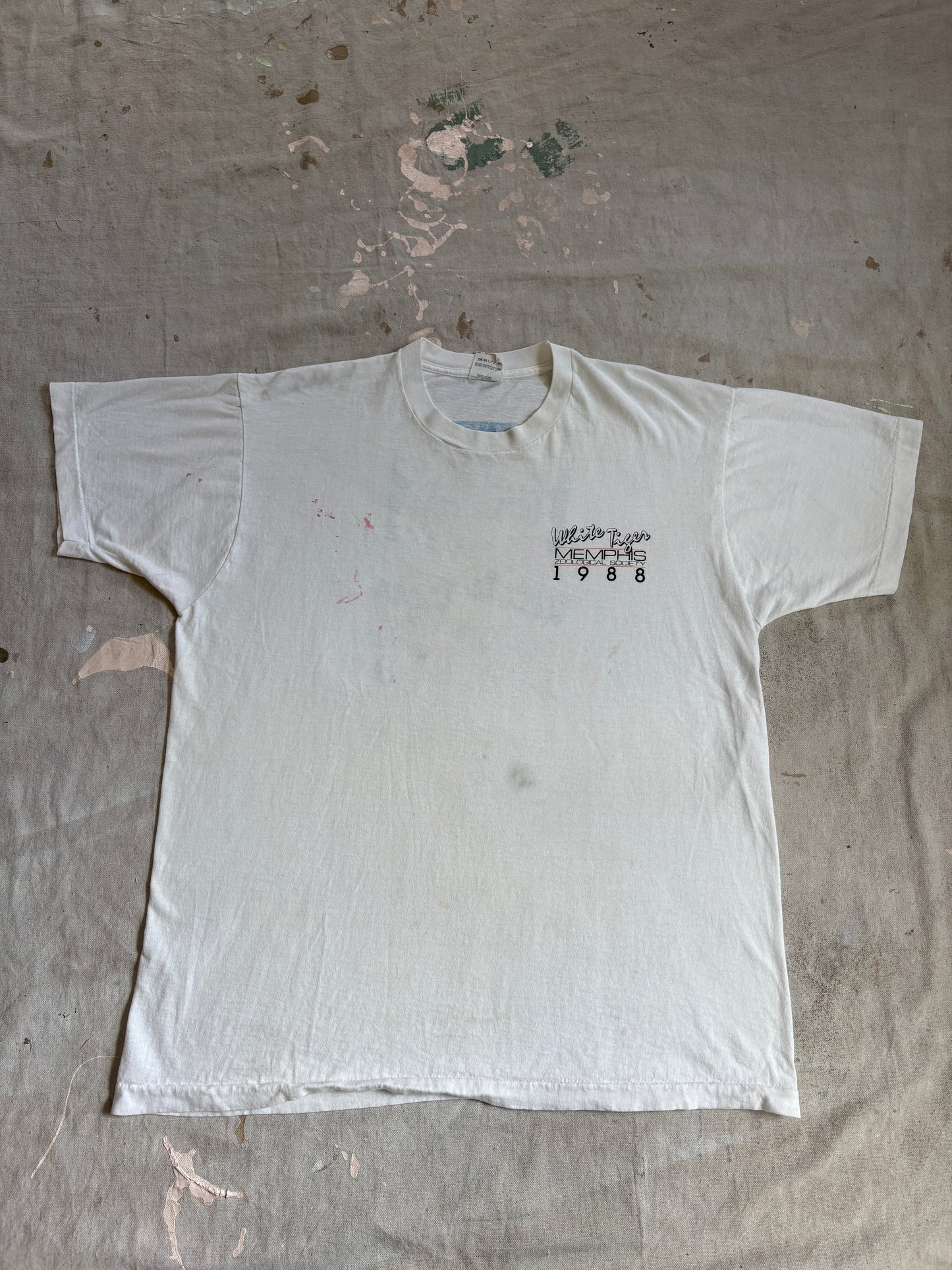 Vintage 80s White Tiger Memphis Zoological Society Tee
