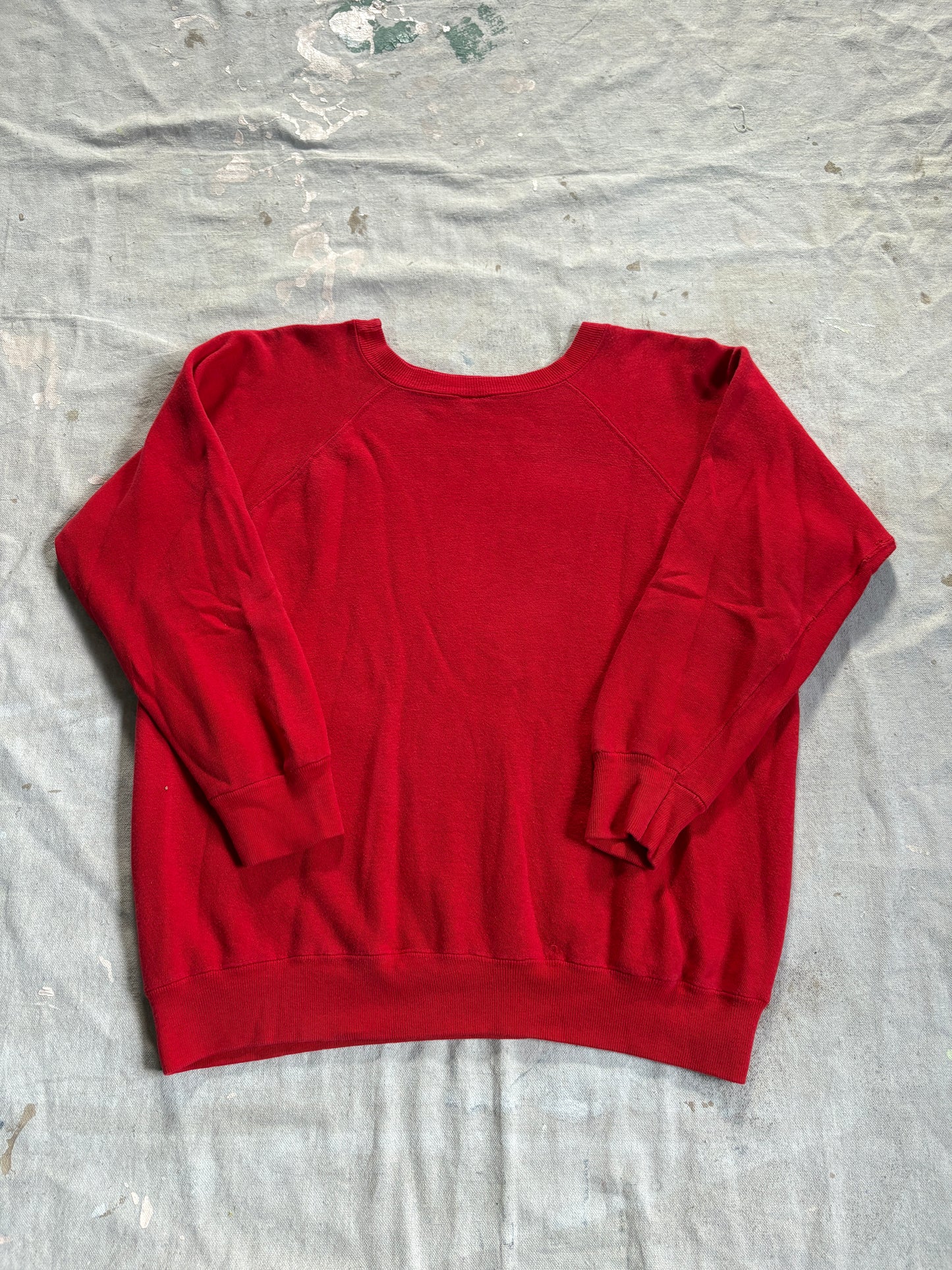 70s Champion Blue Bar Blank Red Sweatshirt