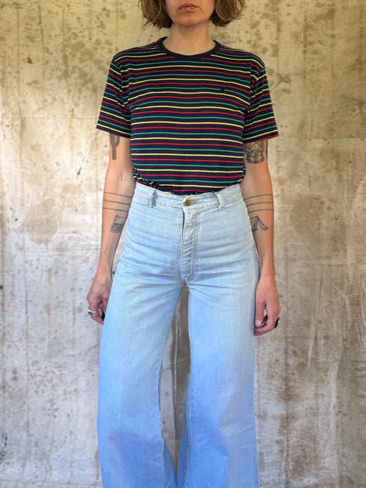 Vintage 80s Playboy Rainbow Striped Tee
