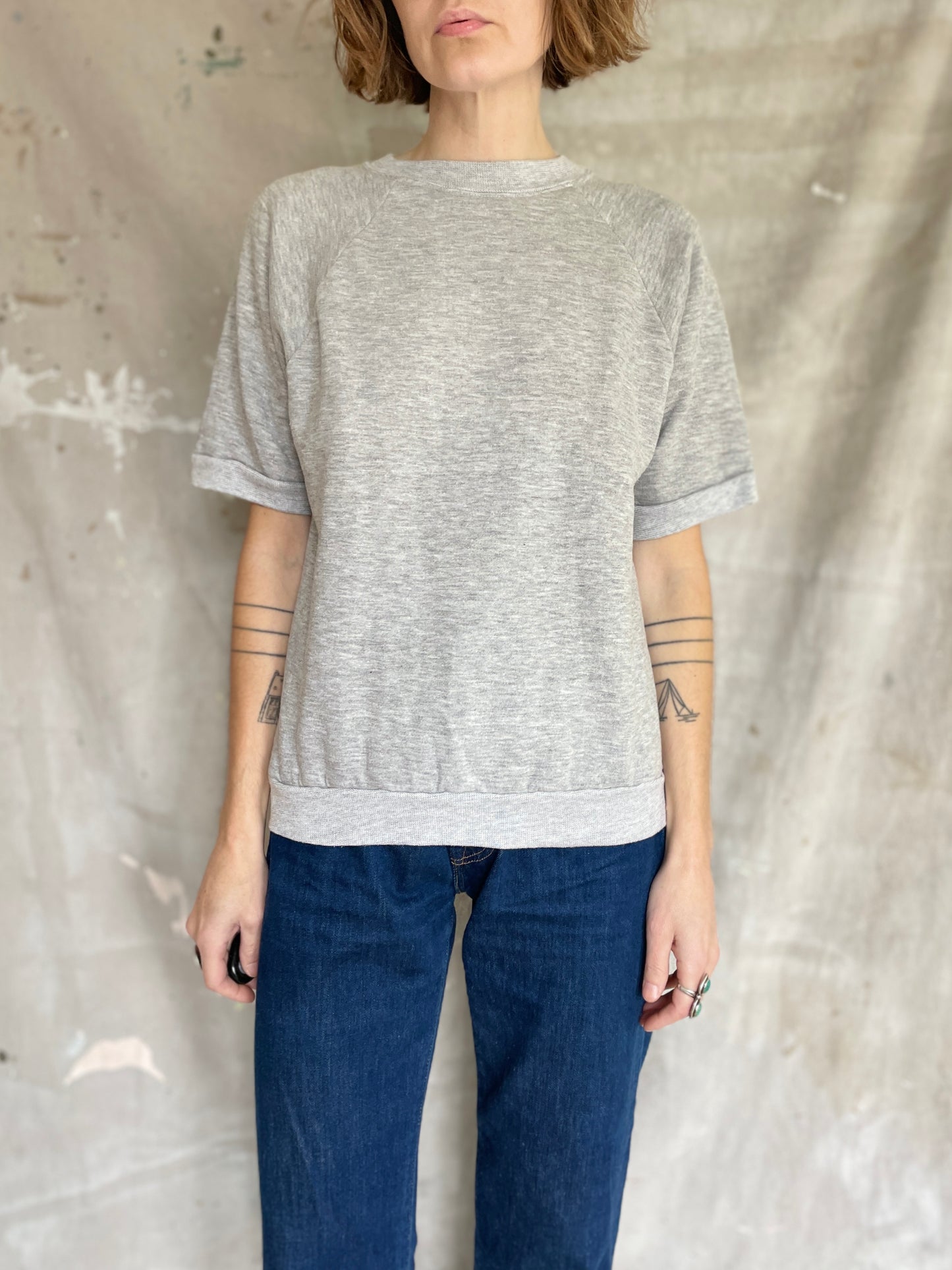 80s Blank Heather Grey Sweatshirt