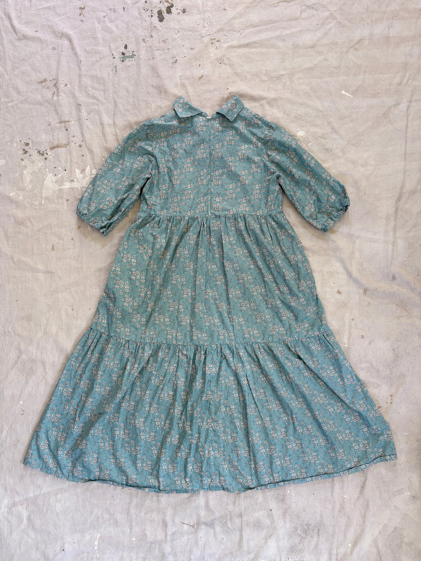Vintage 80s Handmade Floral Dress